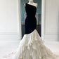Robe de soirée longue en tulle blanc, élégante et élégante, avec perles noires, robe de mariée gh4229