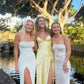 Green/Yellow Fashion Charming Mermaid Spaghetti Straps V Neck Sexy Slit Long Satin Elegant Prom Dress, Evening Dress, Party Dress gh3496