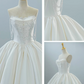 Girlhomeshops-White satin long elegant tulle wedding prom dress gh5435