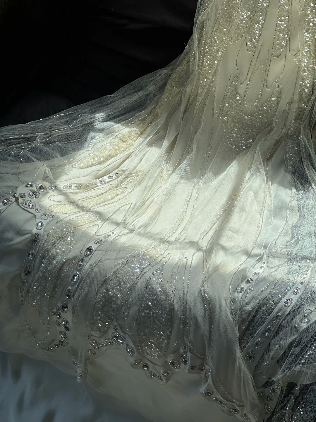 Girlhomeshops - Elfenbeinweißes, mit Perlen besetztes Chiffon-Tüllkleid mit Schmetterlingsperlen, langes Ballkleid, Abendkleid, Geburtstagspartykleid, Feenkleid, gh5168