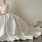 Girlhomeshops-White satin long elegant tulle wedding prom dress gh5435