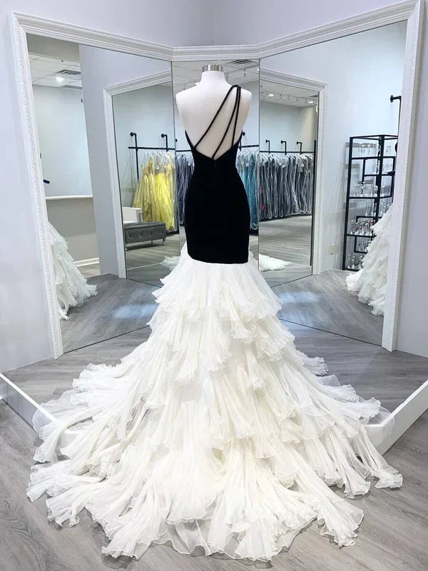 Robe de soirée longue en tulle blanc, élégante et élégante, avec perles noires, robe de mariée gh4229