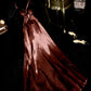 Braunes, modisches, schlichtes, elegantes, langes Satin-Ballkleid, Abendkleid, Abschlusskleid, Partykleid, gh4453