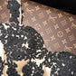 Robe de soirée longue en satin noir champagne avec appliques florales gh4423