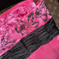 Pink floral long satin ball gown evening party dress gh4422
