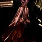 Braunes, modisches, schlichtes, elegantes, langes Satin-Ballkleid, Abendkleid, Abschlusskleid, Partykleid, gh4453