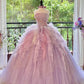Girlhomeshops - Robe de Quinceanera rose violet, magnifique robe élégante et brillante à paillettes florales, longue en tulle, robe de bal, robe de remise de diplôme gh5001