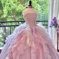 Girlhomeshops - Robe de Quinceanera rose violet, magnifique robe élégante et brillante à paillettes florales, longue en tulle, robe de bal, robe de remise de diplôme gh5001