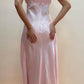 girlhomeshops-- Robe de soirée rose style fée, coupe trapèze, bretelles spaghetti, taille haute, sans manches, longue, en satin, gh5724