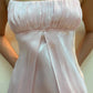 girlhomeshops-- Robe de soirée rose style fée, coupe trapèze, bretelles spaghetti, taille haute, sans manches, longue, en satin, gh5724