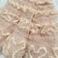 girlhomeshops - Robe midi sans manches en tulle rose nude avec sequins et motifs texturés 3D gh6312