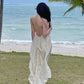 Reiseoutfit: Neckholderkleid mit offenem Rücken, sommerliches Feenkleid, perfekt für Fotoshootings, Strandurlaub und als Strandkleid. 11342