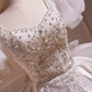 White beaded puffy short homecoming dress wedding dress party dress birthday party dress light wedding dress princess gh4606