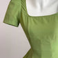 Grünes Retro-Heimkehrkleid mit quadratischem Ausschnitt für Frauen, Sommer, kurz, schick, einzigartiges Design, kleines High-End-Kleid 11289