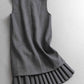 Paillettenbesetztes, perlenbesetztes, ärmelloses Faltenkleid mit Rundhalsausschnitt in Zweiteiler-Optik, figurformendes Lagenkleid aus Wolle 11296
