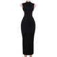 Robe dos nu à découpe papillon métallisée, style européen et américain, coupe sexy, jupe longue fendue amincissante 11488
