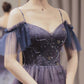 Lila Farbverlauf Tüll Langes Ballkleid, Wunderschönes A-Linien Abendkleid gh2643