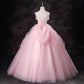 Robe de soirée longue en tulle rose élégante et tendance, robe de bal, gh4886