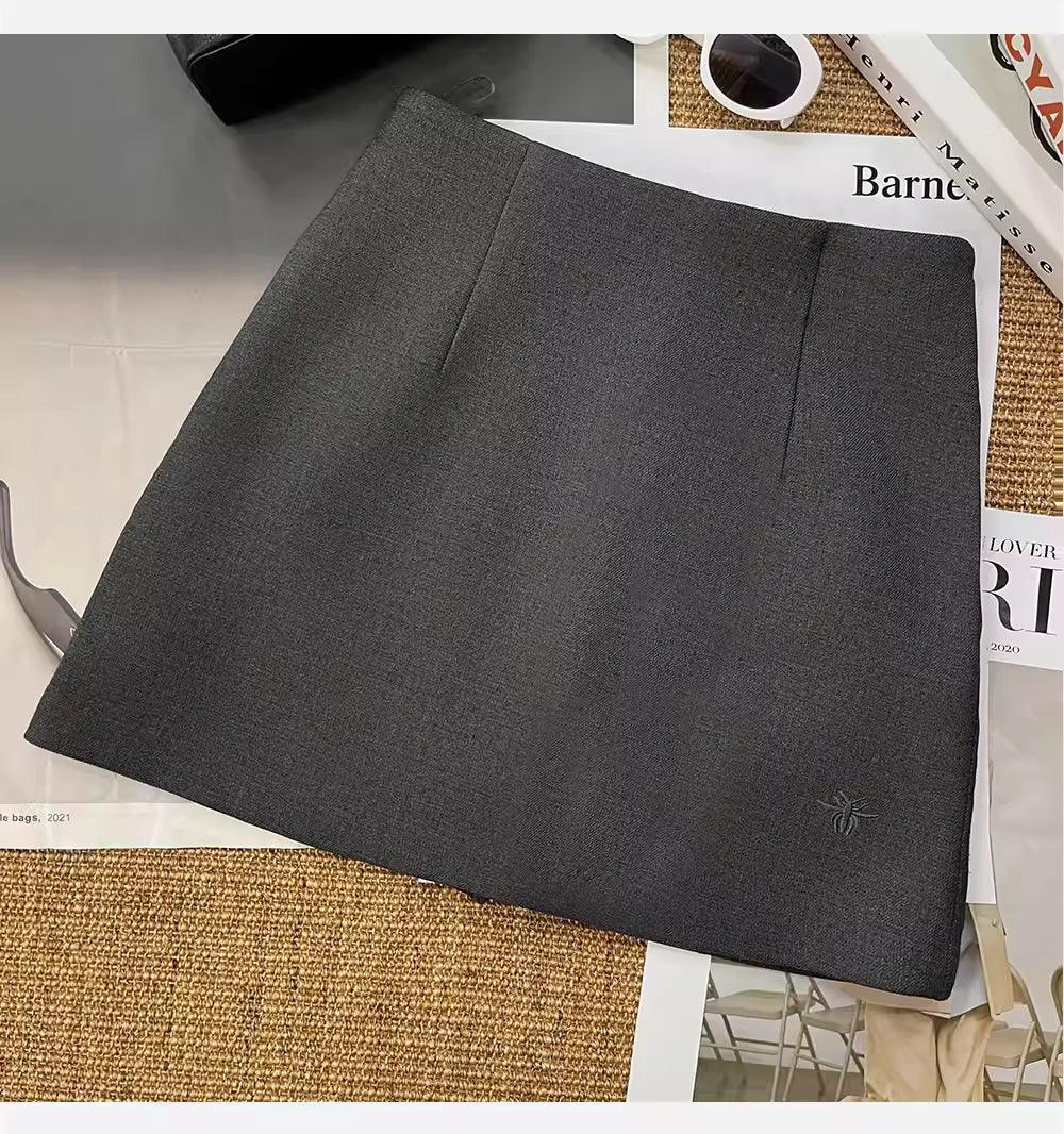 A-line winter skirt, flattering for petite women, thick and stylish, plus size   11292