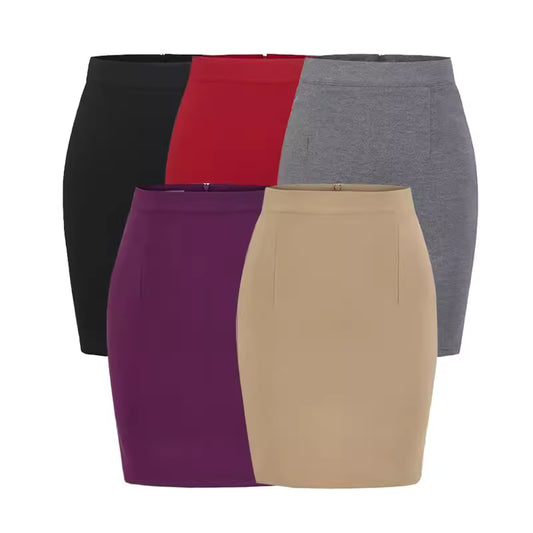 Women's summer high-waisted midi skirt with slits, flattering hips, and a flattering design. Suitable for summer and casual wear.  11423