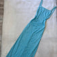 Hellblau elegante atemberaubende exquisite glänzende rückenfreie Frauen lange Chiffon Abendkleid Partykleid Ballkleid gh4286