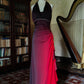 Girlhomeshops--Burgundy black gradient retro fashion long chiffon fairy dress prom dress gh5545