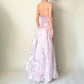 Pink Glitter Bustier Beaded Long Tulle Satin Ball Gown Evening Dress gh4592