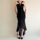 Girlhomeshops - Robe de bal longue noire en mousseline à volants, robe de remise de diplôme gh5646
