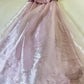 Pink Glitter Bustier Beaded Long Tulle Satin Ball Gown Evening Dress gh4592
