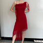 Rot mode elegante lange chiffon formale prom kleid abendkleid partykleid gh4904