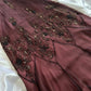 Rotbraun wunderschöne schöne elegante exquisite florale Perlen Spaghettiträger lange Chiffon Tüll Ballkleid Abendkleid Partykleid Abschlussballkleid gh3901