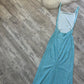 Hellblau elegante atemberaubende exquisite glänzende rückenfreie Frauen lange Chiffon Abendkleid Partykleid Ballkleid gh4286