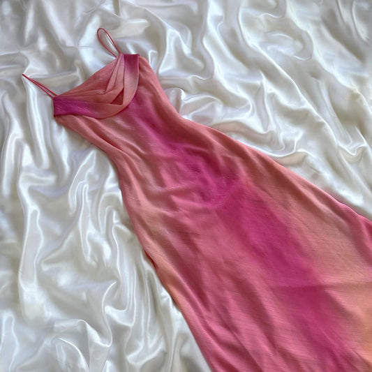 Pink Fashion Gradient Long Chiffon Ball Gown Evening Dress Party Dress  gh4451