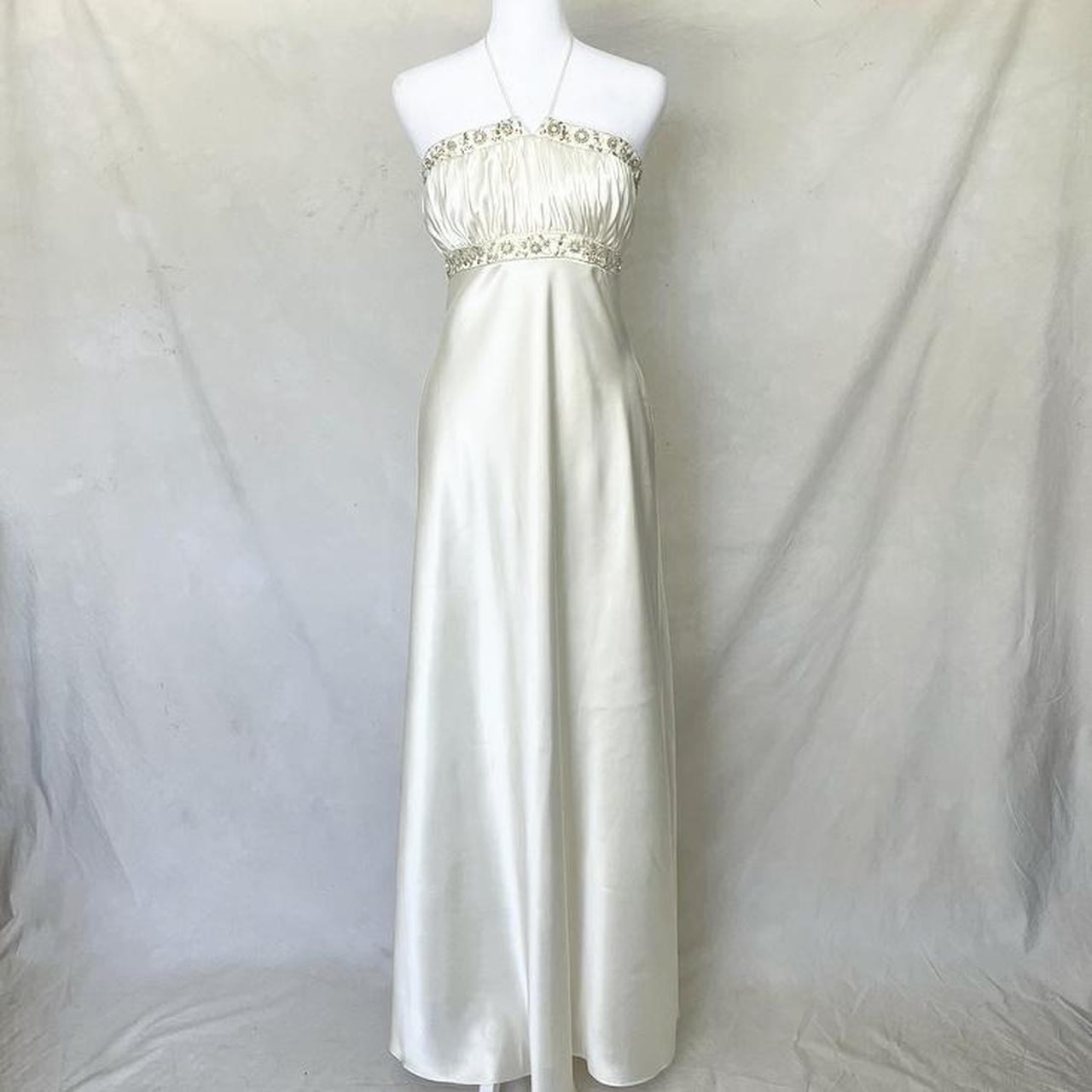 Superbe robe de soirée en satin pour femme, élégante, vintage, dorée, délicate, florale, bretelles spaghetti, robe de bal, robe de soirée, robe de bal, robe de fée, gh4183