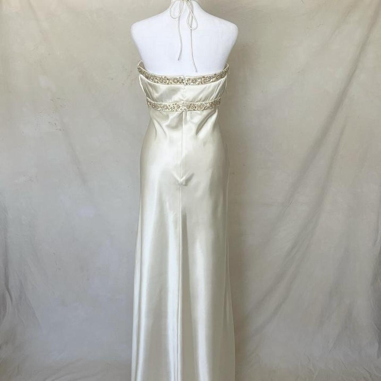 Superbe robe de soirée en satin pour femme, élégante, vintage, dorée, délicate, florale, bretelles spaghetti, robe de bal, robe de soirée, robe de bal, robe de fée, gh4183