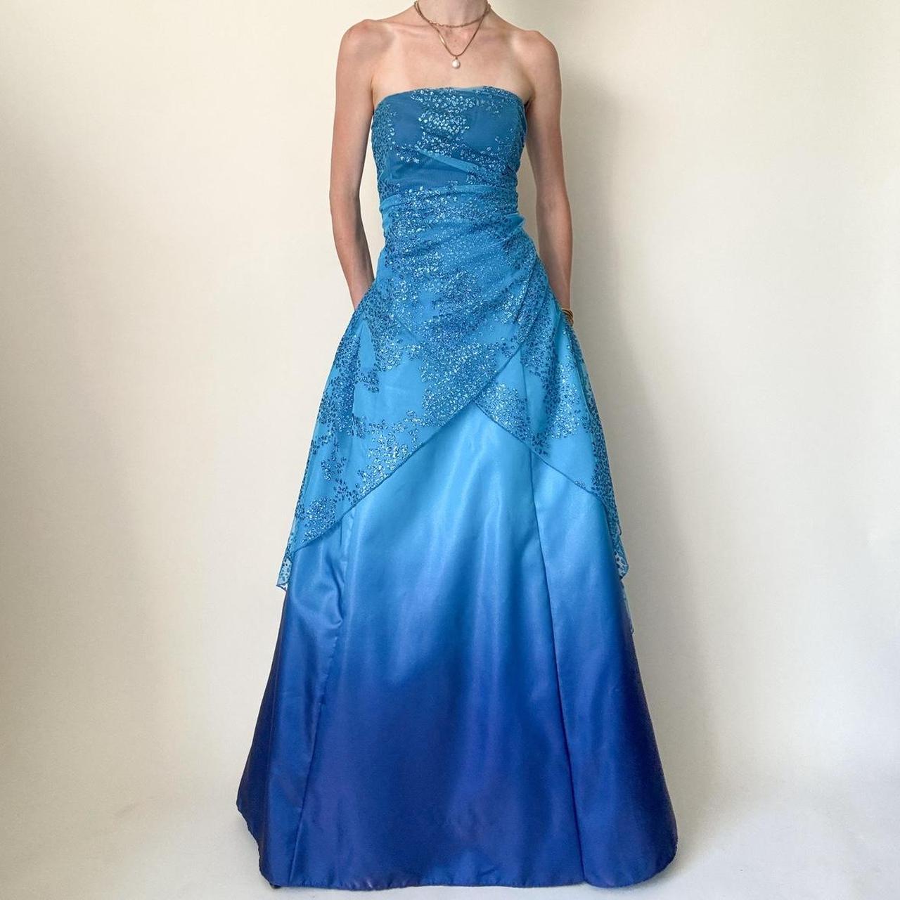 girlhomeshops - Robe de soirée longue en mousseline de soie, bleu brillant, gh5649