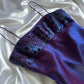 🔮✨Robe de soirée longue en satin irisé violet foncé et bleu brillant scintillant superbe unique élégant délicat floral robe de bal robe de soirée robe de fête d'anniversaire robe de bal gh3917