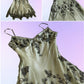 Robe de soirée asymétrique mi-longue en mousseline de soie, élégante et élégante, style vintage, à perles, style vintage, pour anniversaire, mariage, fête, bal, gh4017
