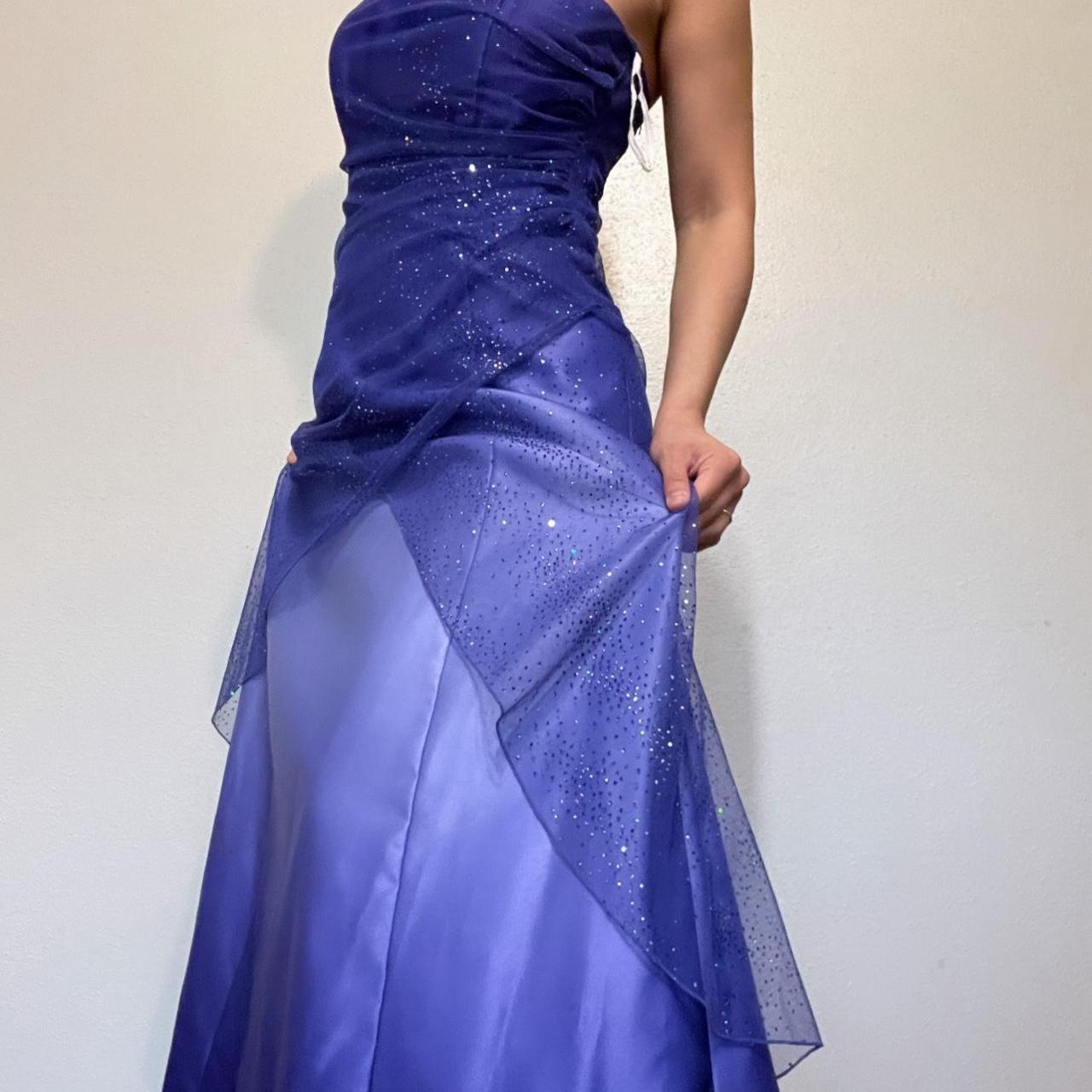 Girlhomeshops - Robe de bal longue et brillante violette, dégradé de couleurs, longueur au sol, gh5514