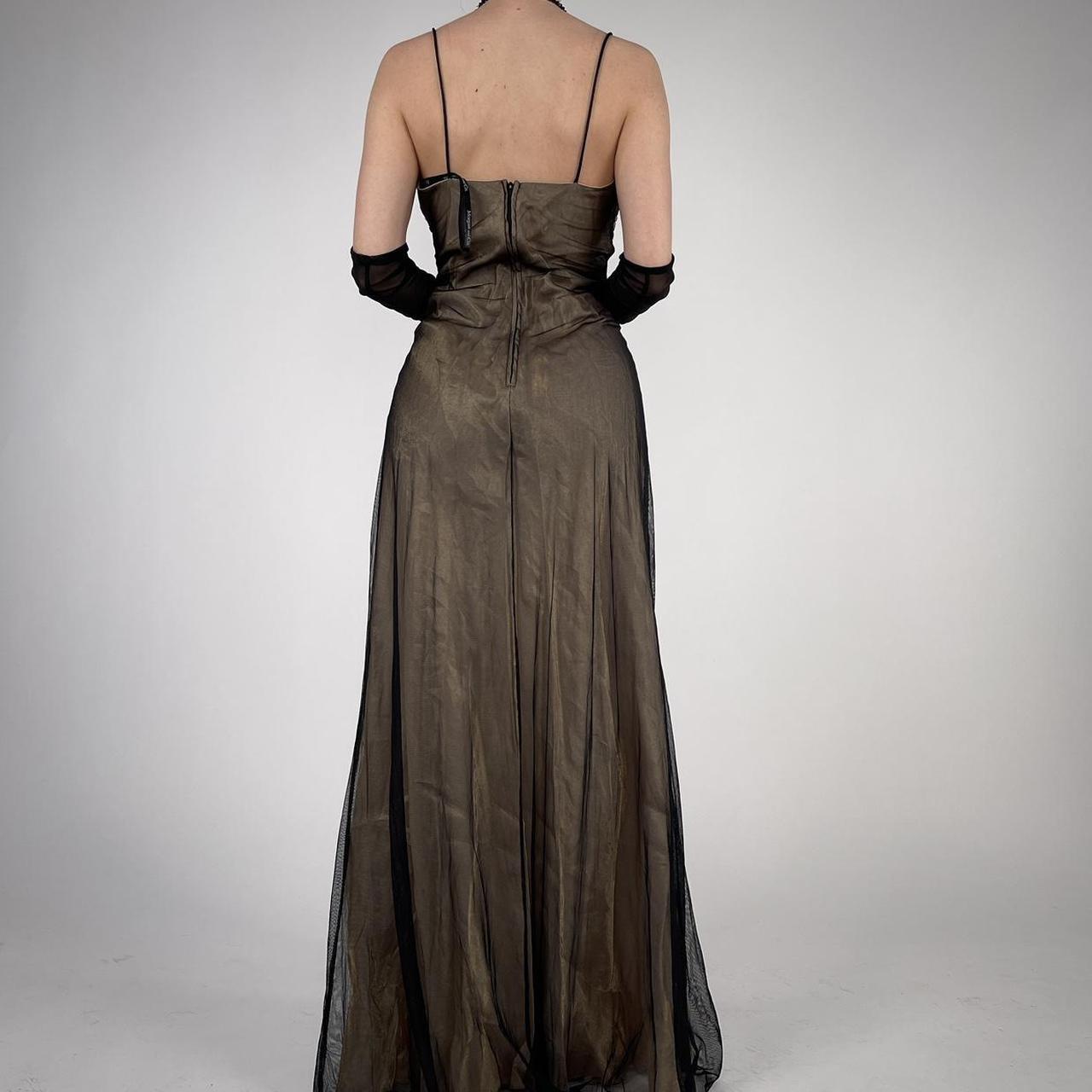 Girlhomeshops - Robe de soirée longue en satin marron à perles exquises gh5503