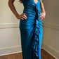 girlhomeshops-NEW ELEGANT AND SIMPLE DARK BLUE FASHION DRESS Gh6331