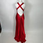 Red beautiful elegant fashion exquisite beaded spaghetti straps long satin slit prom dress ball gown evening dress party dress gh3542