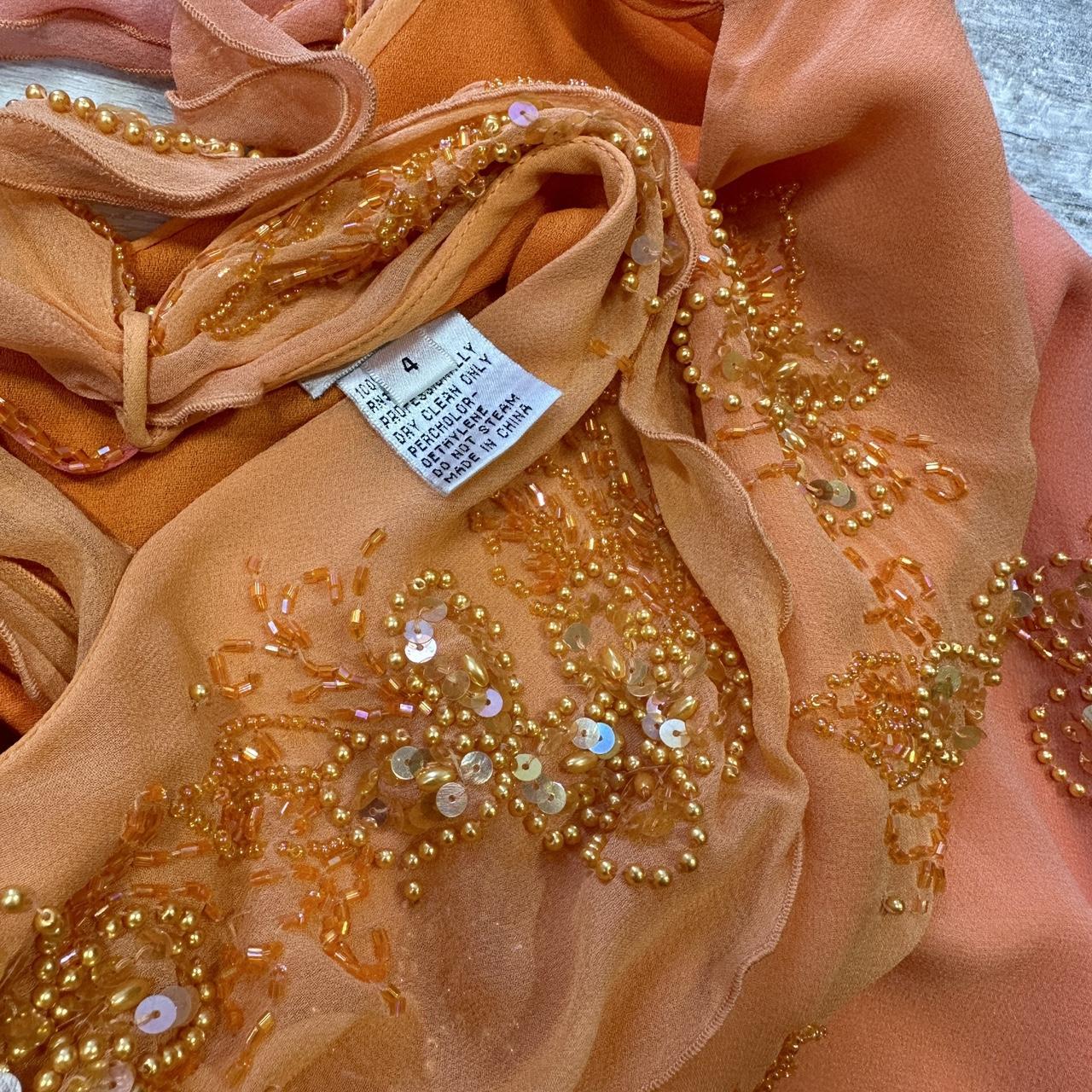 Orange Farbverlauf Mode Exquisite Perlen Lange Tüll Ballkleid Abendkleid Partykleid gh3184