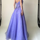 Girlhomeshops - Robe de bal longue en tulle violet, exquise et perlée, robe de remise de diplôme gh5644