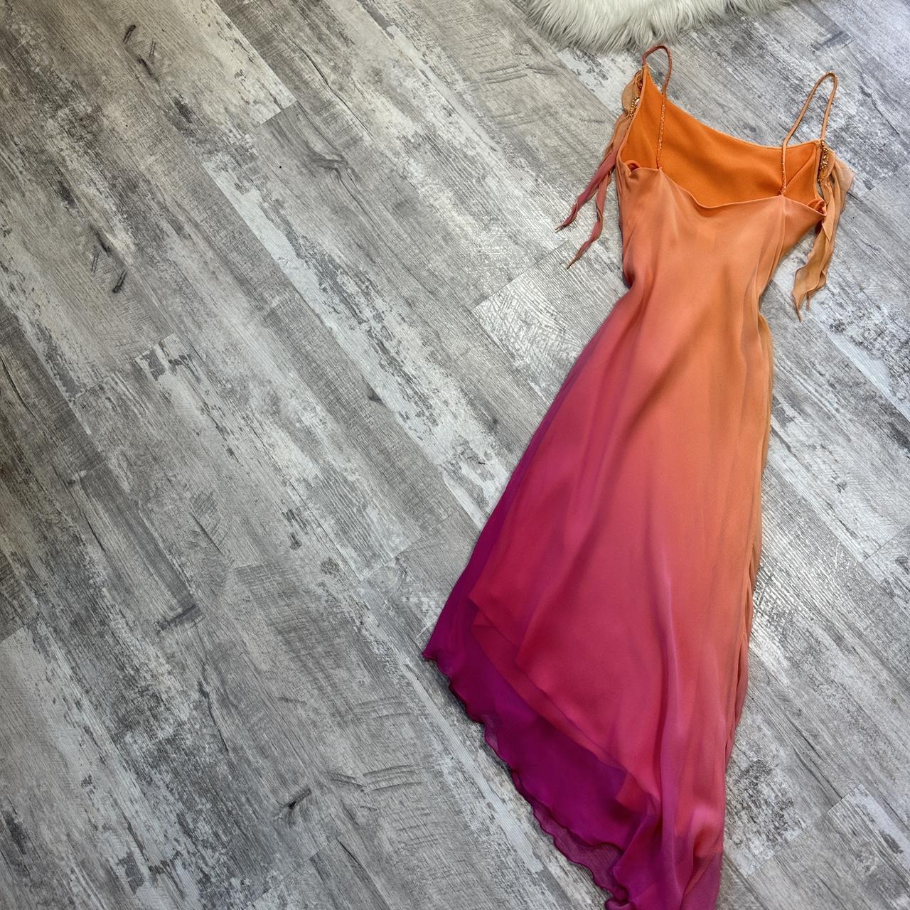 Orange Farbverlauf Mode Exquisite Perlen Lange Tüll Ballkleid Abendkleid Partykleid gh3184