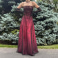 Burgunderrotes, zartes, perlenbesetztes, langes Tüll-Ballkleid, elegantes Abendkleid, formelles Geburtstagspartykleid, Abschlussballkleid gh3615