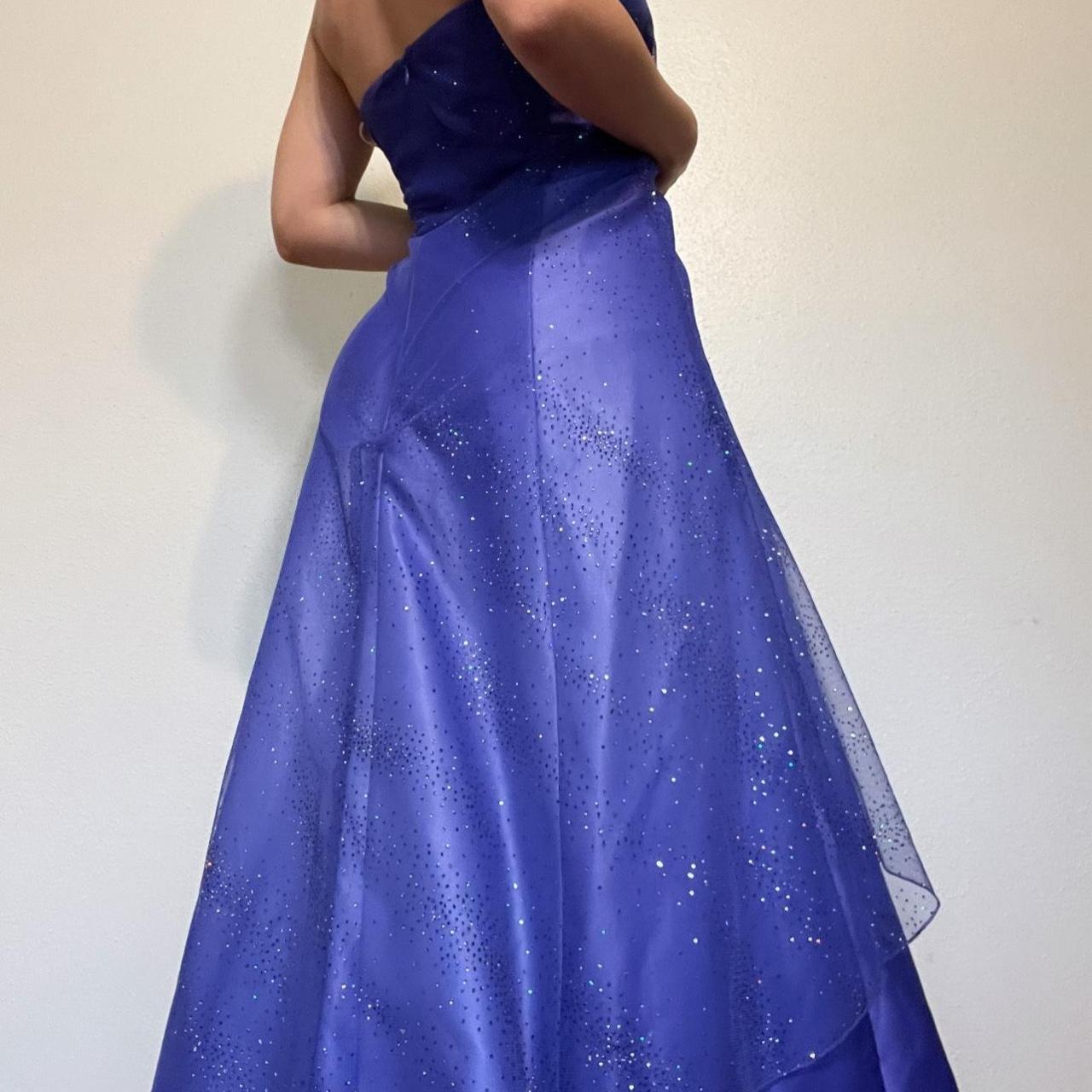 Girlhomeshops - Robe de bal longue et brillante violette, dégradé de couleurs, longueur au sol, gh5514