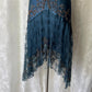 Dunkelblaues, ätherisches Meerjungfrauen-Abendkleid im Gothic-Stil mit hübschem Blumenmuster, Pailletten und Perlenbesatz, Midi-/Kurzformat, Homecoming-Kleid, Date-Kleid, Partykleid gh4617
