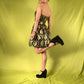 🖤 ​​Y2K Gold und Schwarz Fashion Jacquard Brokat bedruckt Mini Kurzes Homecoming-Kleid Cocktailkleid Partykleid gh4610