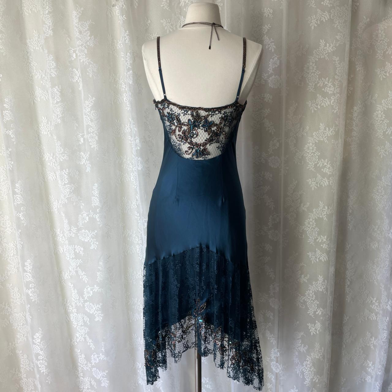 Dunkelblaues, ätherisches Meerjungfrauen-Abendkleid im Gothic-Stil mit hübschem Blumenmuster, Pailletten und Perlenbesatz, Midi-/Kurzformat, Homecoming-Kleid, Date-Kleid, Partykleid gh4617
